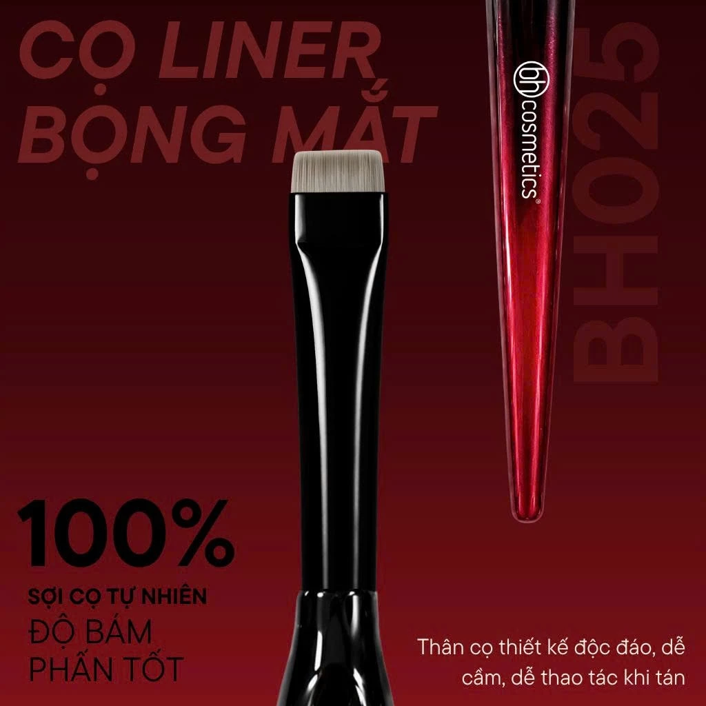 Cọ Tém Mày - Cọ Kẻ Liner Đầu Ngang Mảnh BH Cosmetics Flat Definer Brush BH025